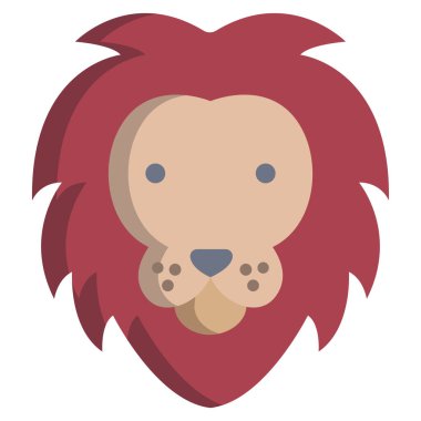 aslan web simgesi, vektör illüstrasyonu