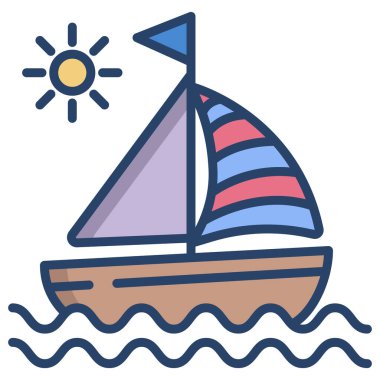 Yelkenli. Web simgesi basit illüstrasyon