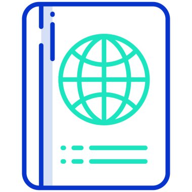 Dünya haritası vektör çizimine sahip pasaport