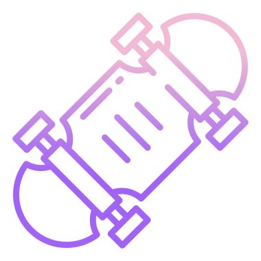 Beyaz arkaplanda basit bir kaykay simgesi