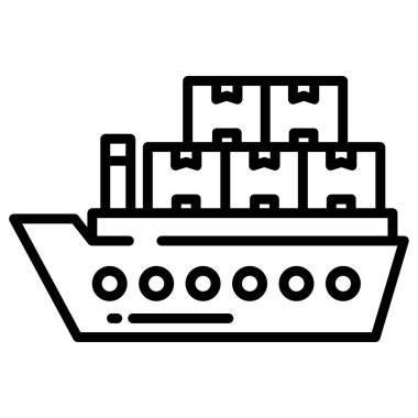 kargo gemisi. Basit resimleme