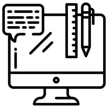 Bilgisayar. Web simgesi basit illüstrasyon