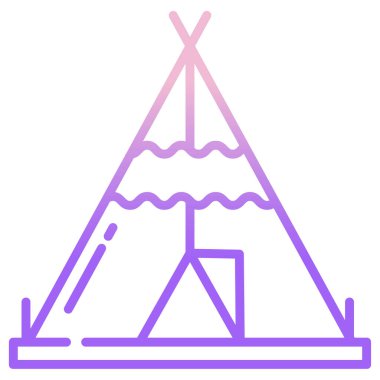 çadır basit simgesi, vektör çizim