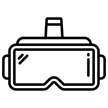 sanal gerçeklik kulaklığı web simgesi basit vektör illüstrasyonu
