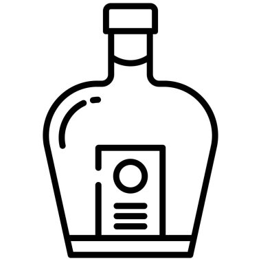 Alkol şişesi, web simgesi basit illüstrasyon