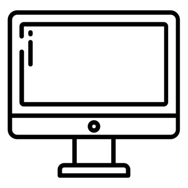 Bilgisayar monitörü. Basit vektör illüstrasyonu