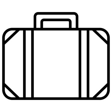 Beyaz arkaplanda basit bir vektör Suitcase simgesi