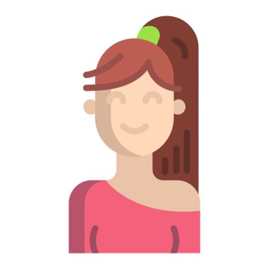 Basit vektör simgesi, kız illüstrasyonu