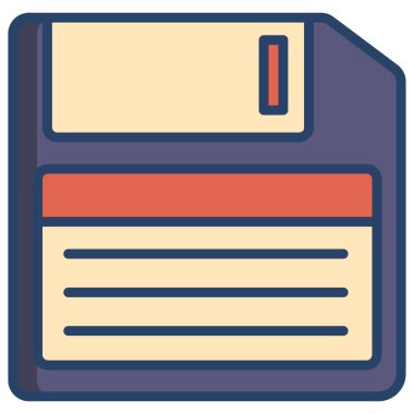 Simgeyi kurtar. Disket Vektörü. Satır Sanatı Biçiminde Veri İmzalama ve Sembol