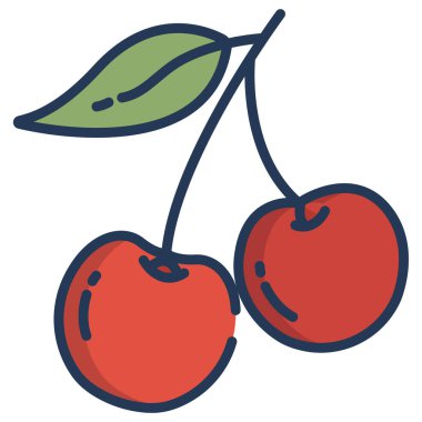 Kiraz. Web simgesi basit illüstrasyon