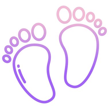 Basit vektör simgesi, Bebek Ayaklarının çizimi