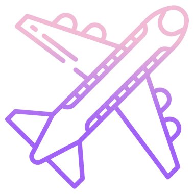 Uçak simgesinin vektör illüstrasyonu