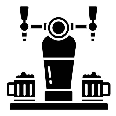 bira web simgesi, vektör illüstrasyonu 