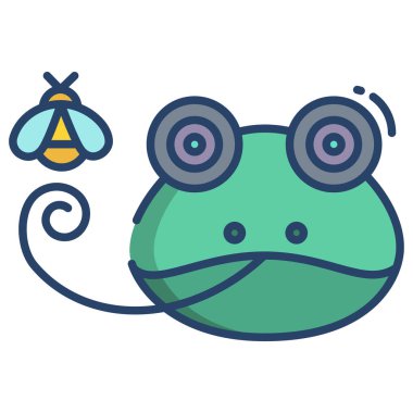 Şirin kurbağa. Basit resimleme
