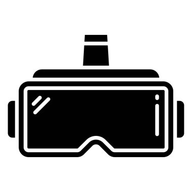 sanal gerçeklik kulaklığı web simgesi basit vektör illüstrasyonu