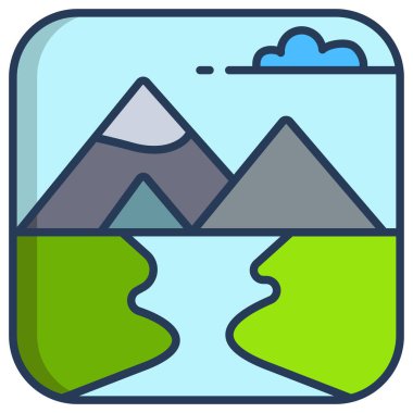 güzel dağ manzarası vektör simgesi