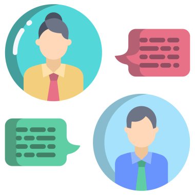 Tartışma web simgesi, vektör illüstrasyonu