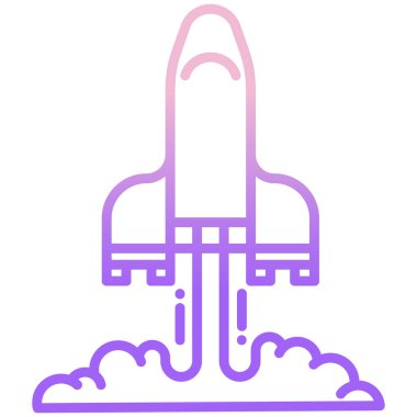 Roket web simgesi, vektör çizim 