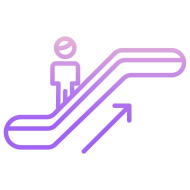 Yürüyen merdiven. Web simgesi basit illüstrasyon