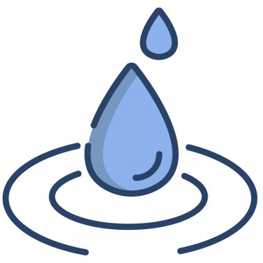 su damlası simgesi, vektör illüstrasyonu