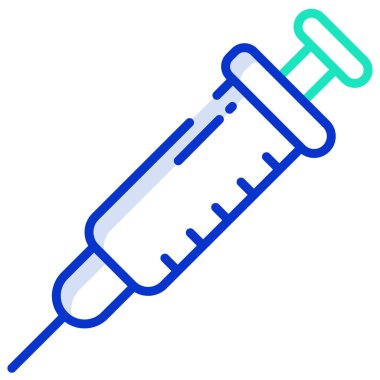 Şırınga Simgesi Vektörü. Doktorlar kötü huylu hastalıkları önlemek ve tedavi etmek için sık sık şırınga kullanırlar..