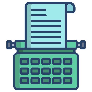 Daktilo web simgesi basit vektör illüstrasyonu