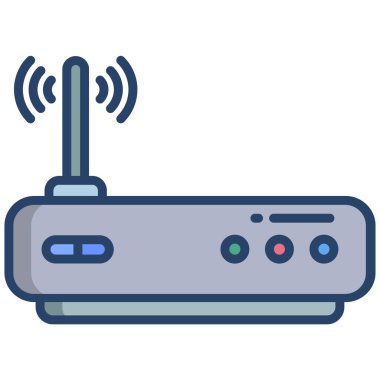 Yönlendirici ağ simgesi, vektör illüstrasyonu