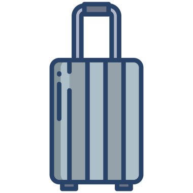 Bagaj, bagaj hattı ikonu, ana hat vektör işareti, beyaz üzerine izole edilmiş doğrusal resim. Sembol, logo illüstrasyonu