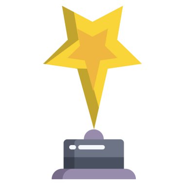 Beyaz arkaplanda basit vektör yıldız ödül simgesi