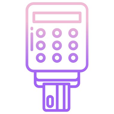 Basit vektör simgesi, ATM bilgisayarının çizimi