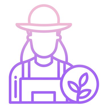 Şapkalı çiftçi, vektör illüstrasyonu