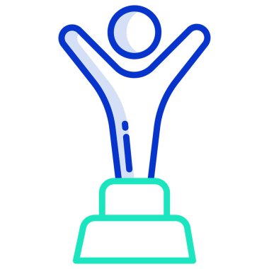 Kazandım. Web simgesi basit illüstrasyon