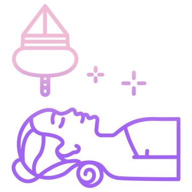 Beyaz arkaplanda basit Shirodhara simgesi