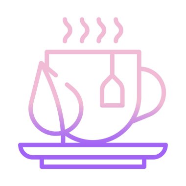 Sıcak çay vektör satırı simgesi