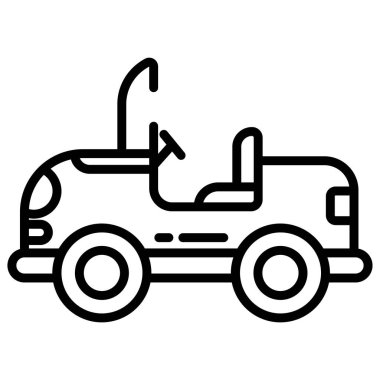 beyaz arkaplanda oyuncak araba basit vektör simgesi