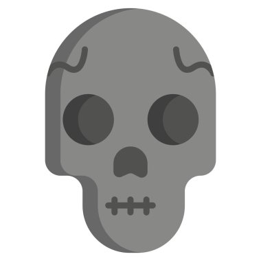 Beyaz arkaplanda basit Kurukafa simgesi