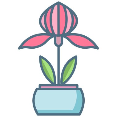 güzel çiçek vektör simgesi