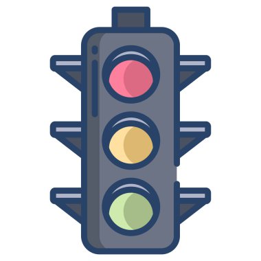 trafik ışığı basit simgesi, vektör çizim