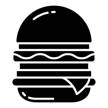 Hamburger ikonu vektör illüstrasyonu