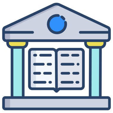 Üniversite. Web simgesi basit illüstrasyon