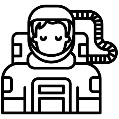 Basit vektör simgesi, uzay adamının çizimi