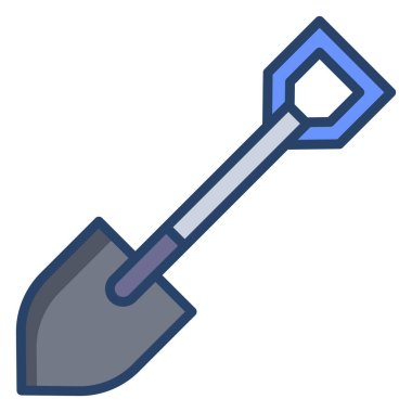 Beyaz arkaplanda basit bir kürek simgesi