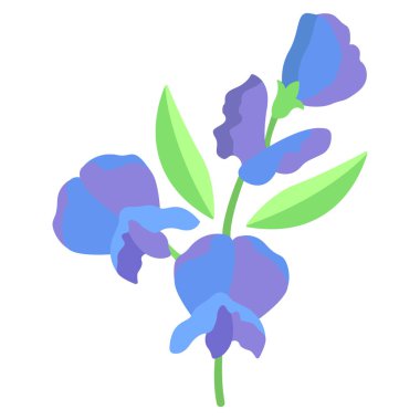 güzel çiçekler, vektör illüstrasyonu