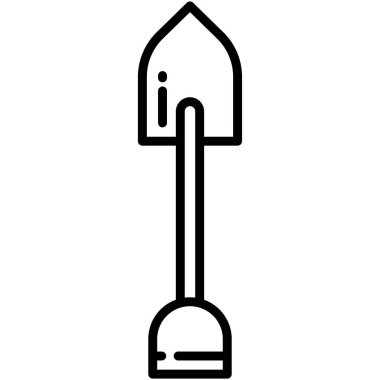 Beyaz arkaplanda basit bir kürek simgesi