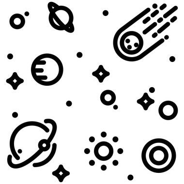 Basit vektör simgesi, uzayın illüstrasyonu