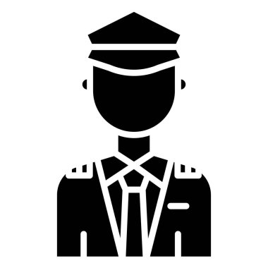 Polis memuru ikon vektör illüstrasyonu