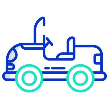 beyaz arkaplanda oyuncak araba basit vektör simgesi