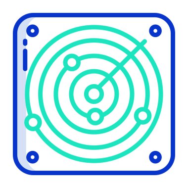 Radar. Web simgesi basit illüstrasyon 