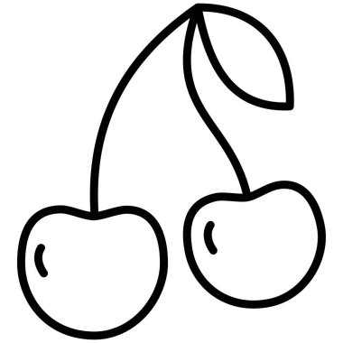 Kiraz. Web simgesi basit illüstrasyon