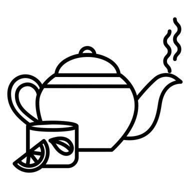 çaydanlık simgesi vektör çizimi grafik tasarımı